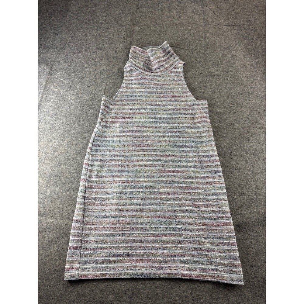 Anthropologie Kimi + Kin Striped Tweed Turtleneck Shift Dress Pockets Mini XXSP